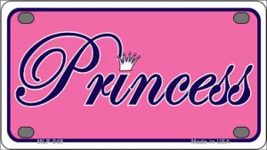 Pink Princess Tiara Novelty Mini Metal License Plate Tag