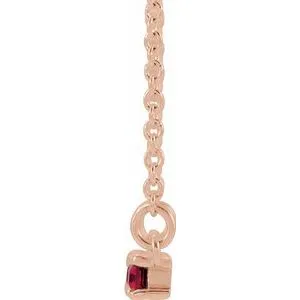 Platinum 14k Gold Sterling Silver Garnet 1/5 CTW Diamond Bar Necklace January Birthstone