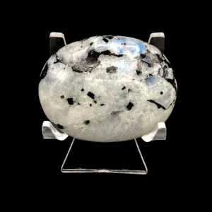 Polished Rainbow Moonstone Oval Palm Stone