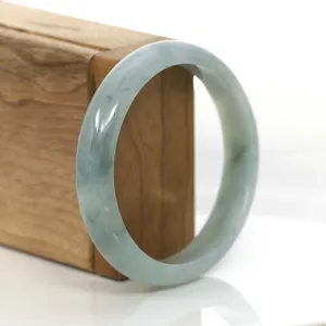 "Classic Bangle" Ice Blue-Green Jadeite Jade Bangle (58.02 mm) #717