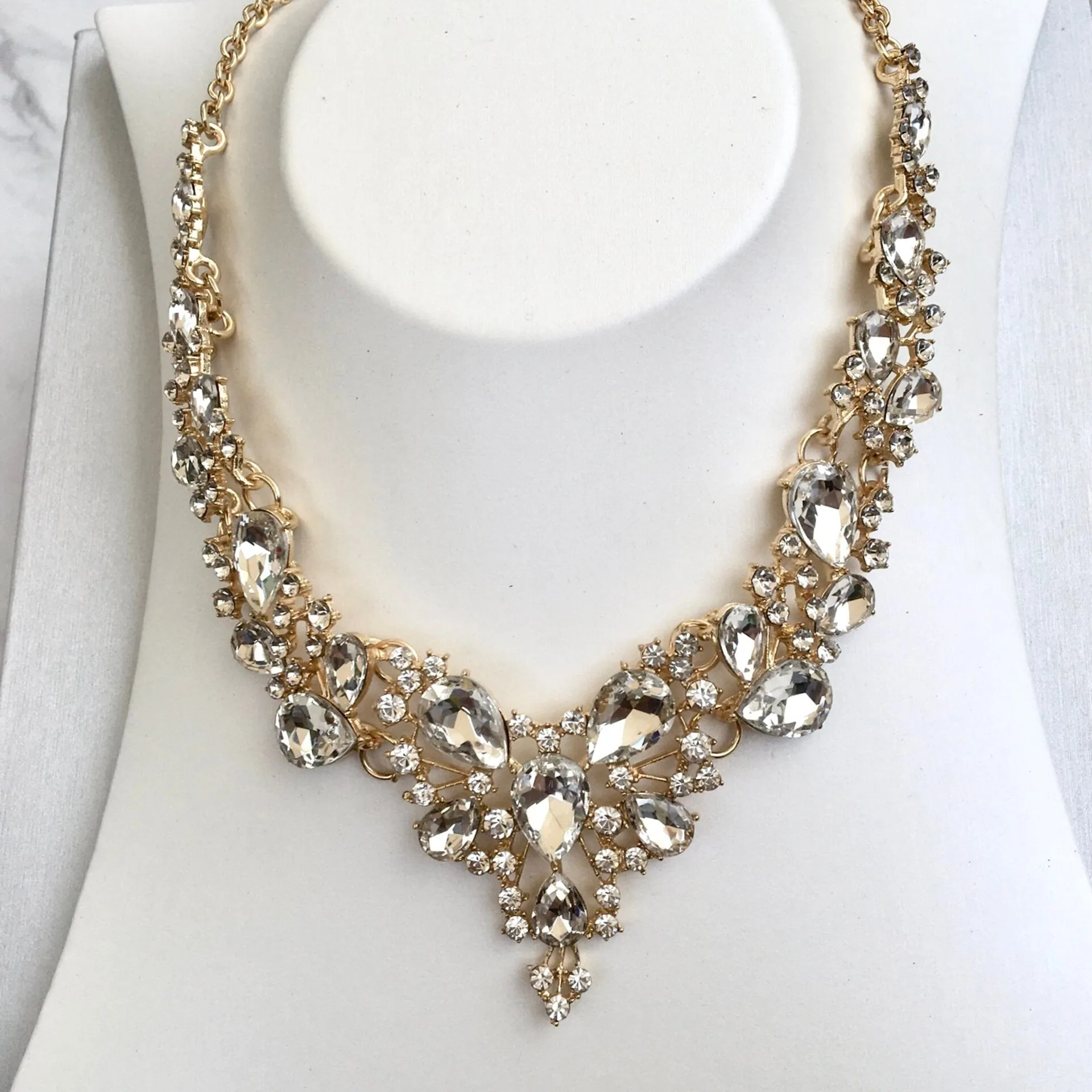 "Pamela" - Bridal 3-Piece Jewelry Set With Tiara - Available in Gold and Silver