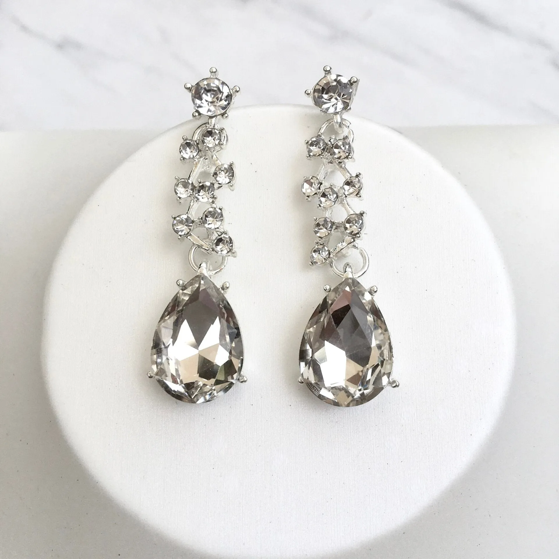 "Pamela" - Bridal 3-Piece Jewelry Set With Tiara - Available in Gold and Silver