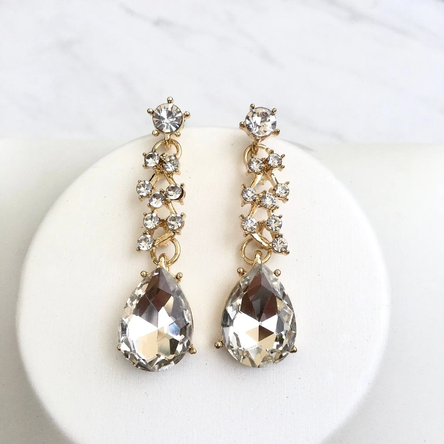 "Pamela" - Bridal 3-Piece Jewelry Set With Tiara - Available in Gold and Silver