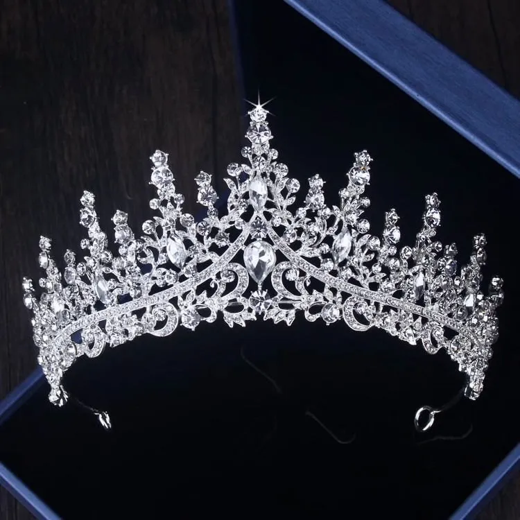 "Rosamund" - Silver Cubic Zirconia 3-Piece Bridal Jewelry Set With Tiara