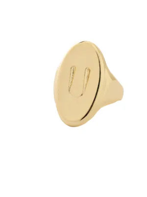 "U" Signet Stacked Ring - RFK50BGMTL