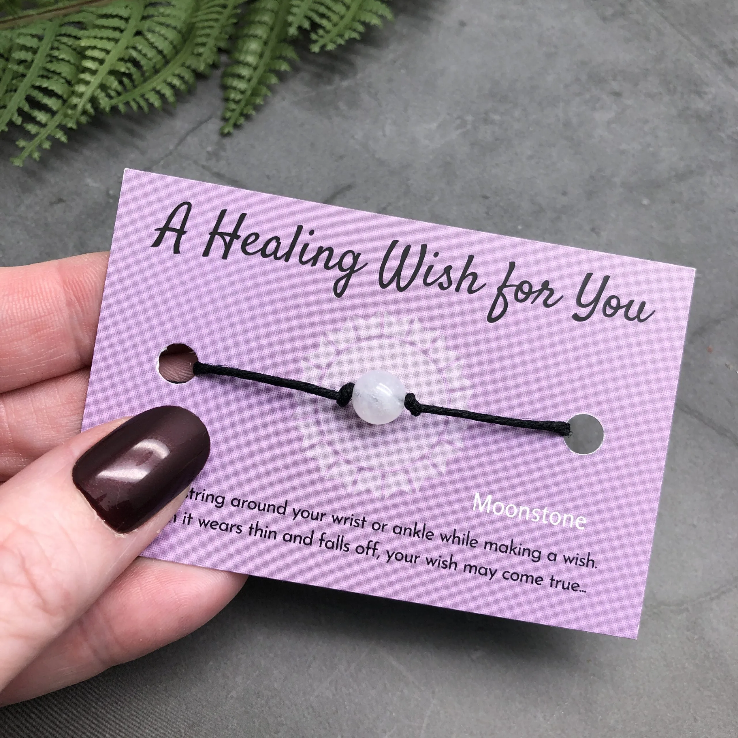 Rainbow Moonstone Hemp Bracelet - A Healing Wish
