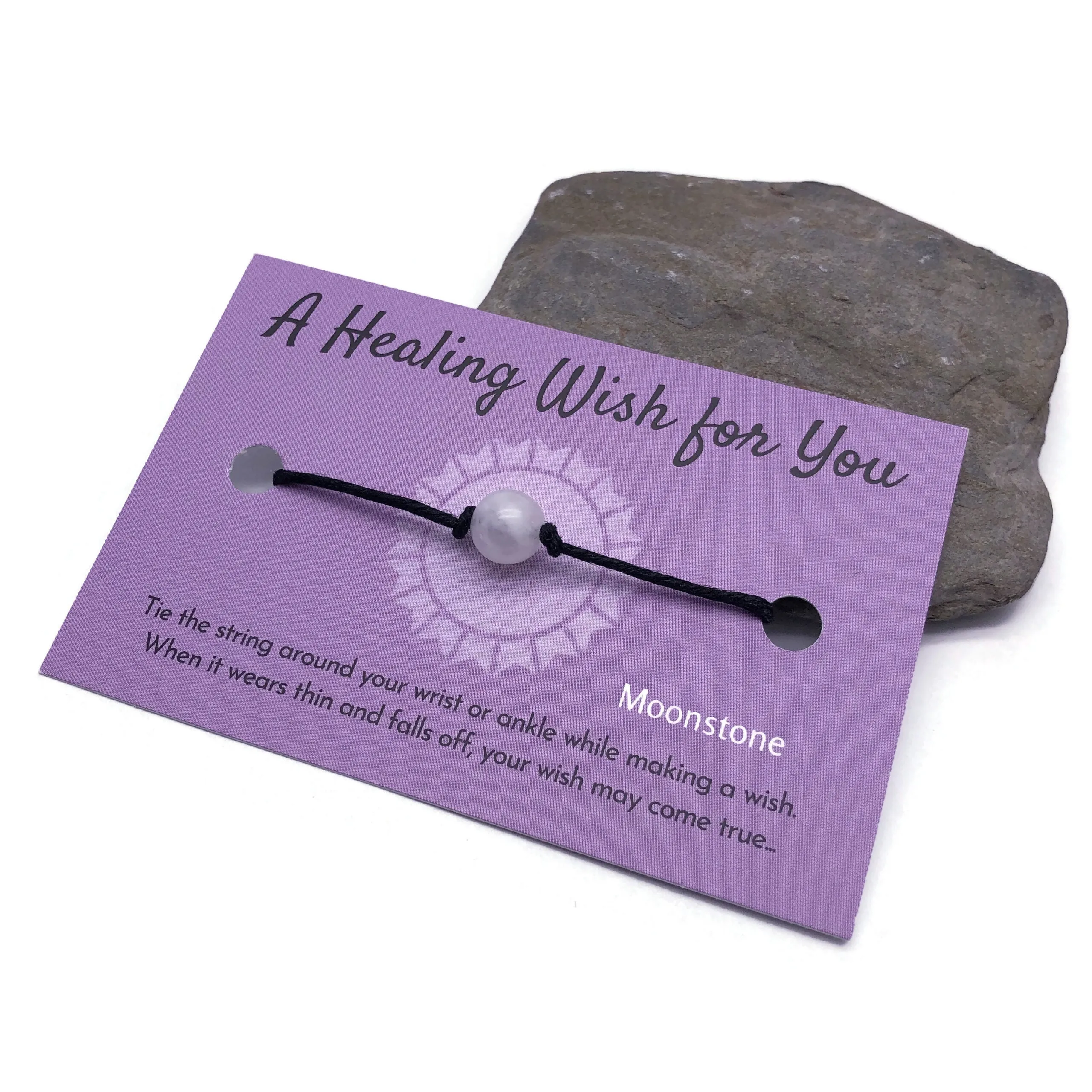 Rainbow Moonstone Hemp Bracelet - A Healing Wish