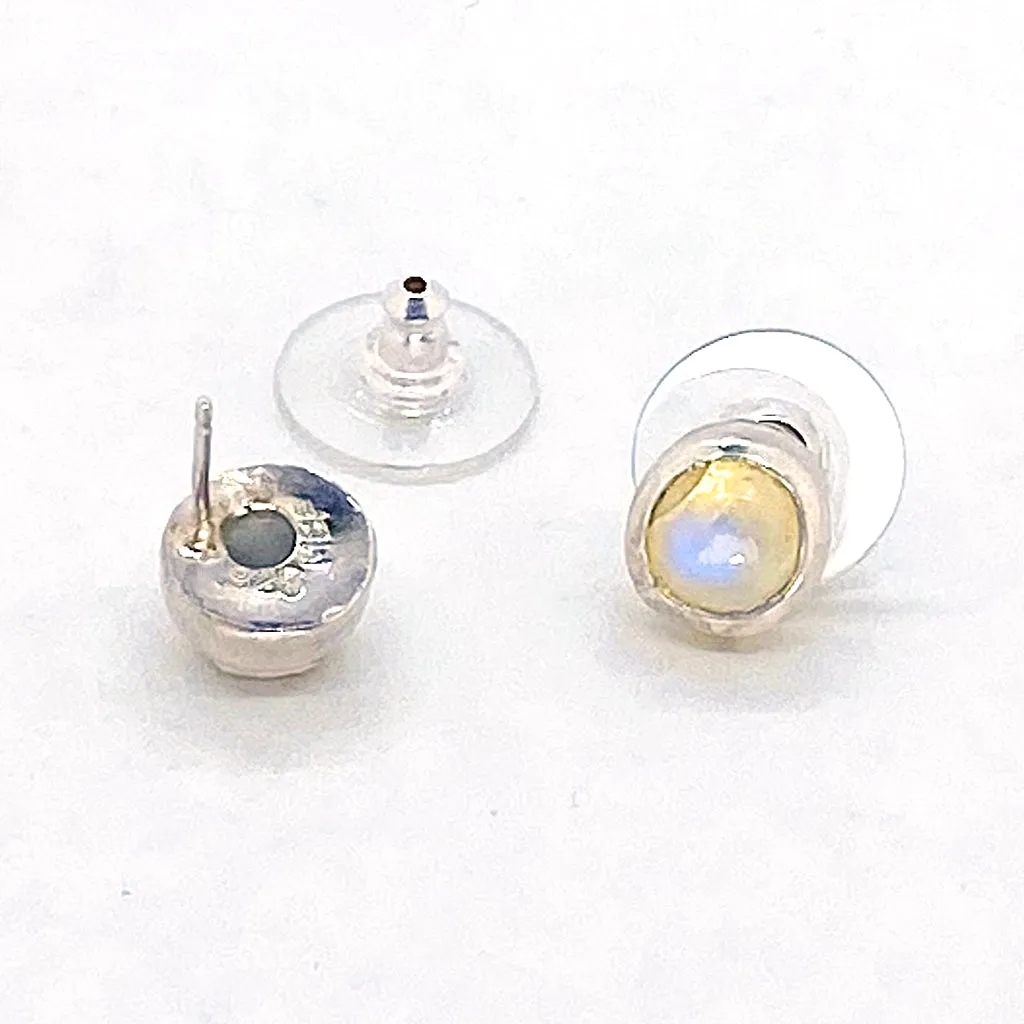 Rainbow Moonstone Post earrings