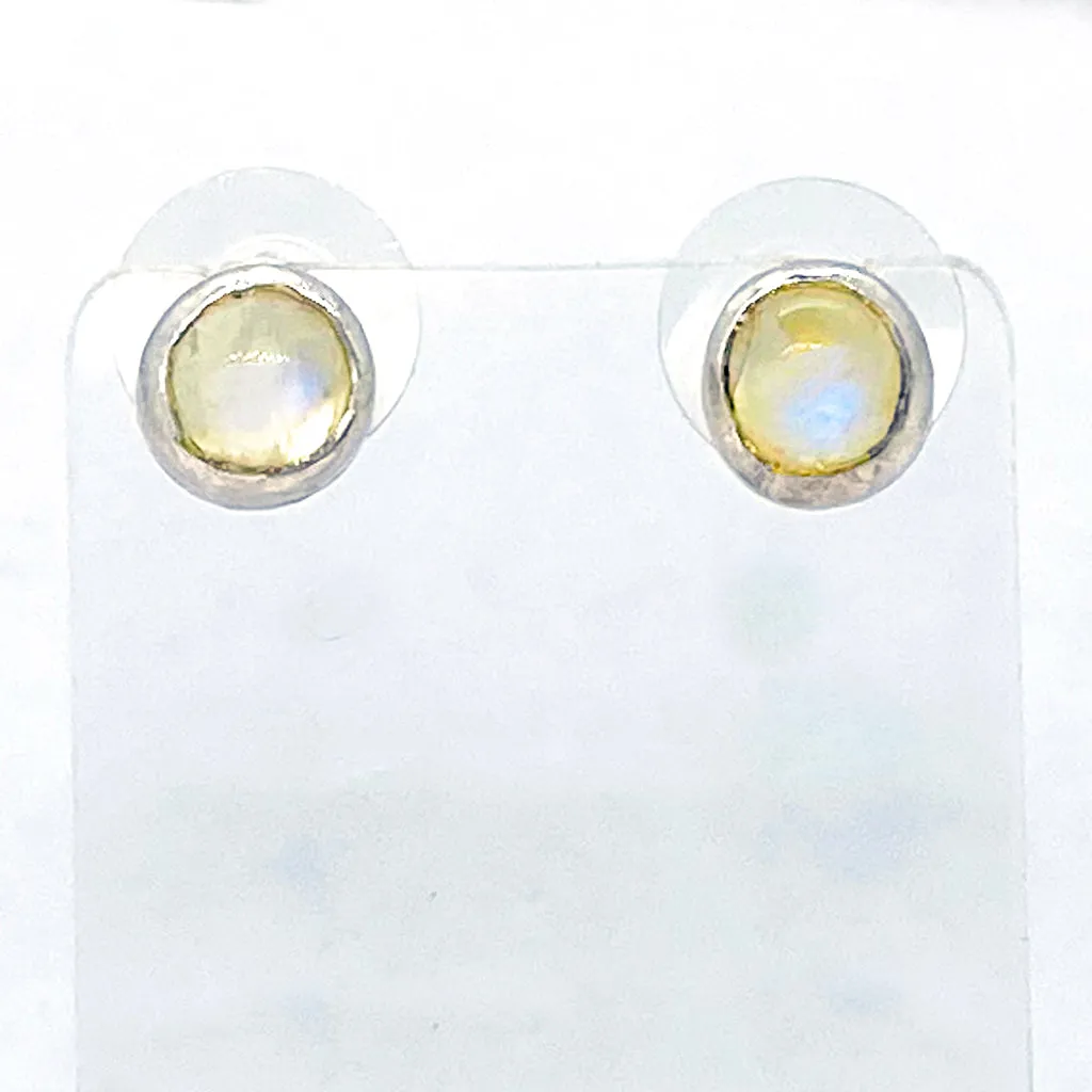 Rainbow Moonstone Post earrings