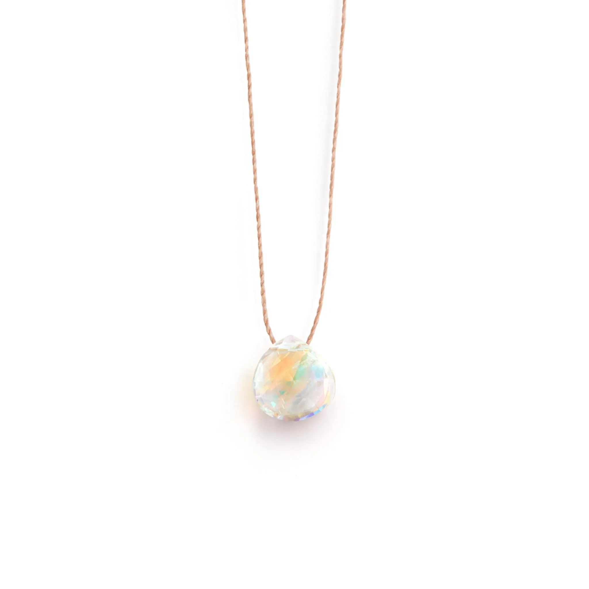 Rainbow Quartz Fine Cord Necklace