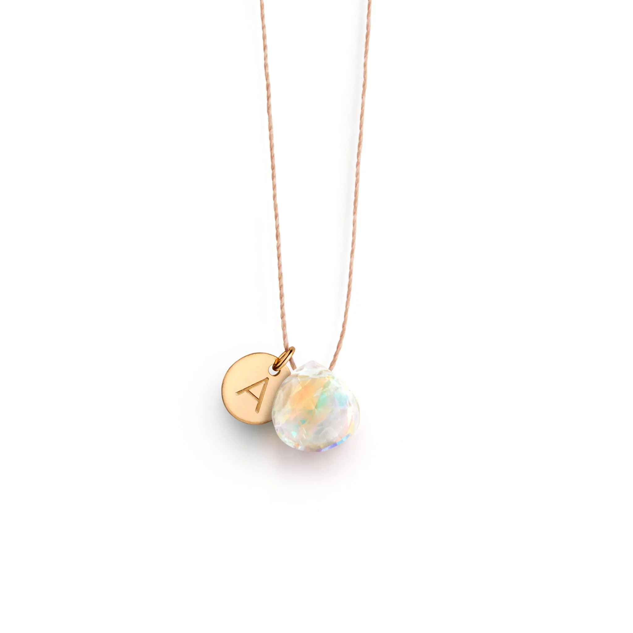 Rainbow Quartz Fine Cord Necklace