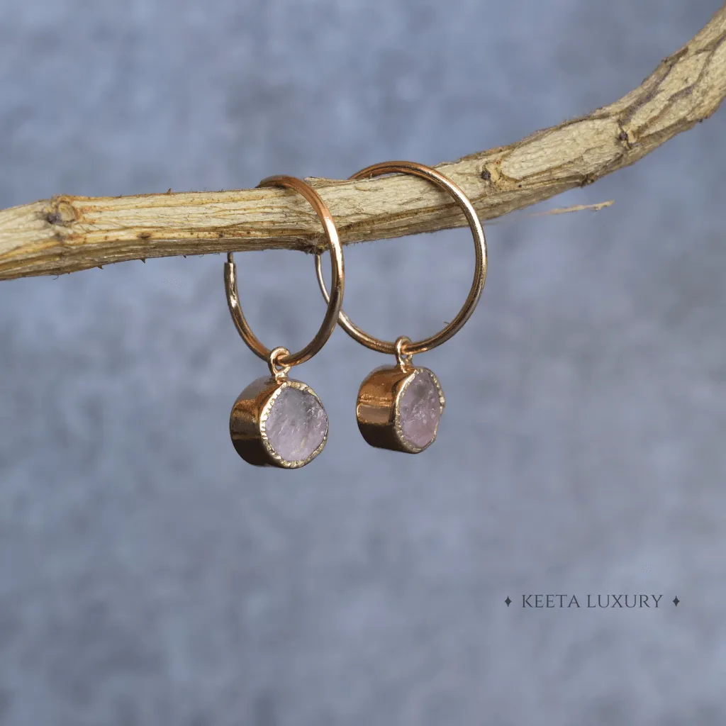 Raw Regency - Rose Quartz Earrings