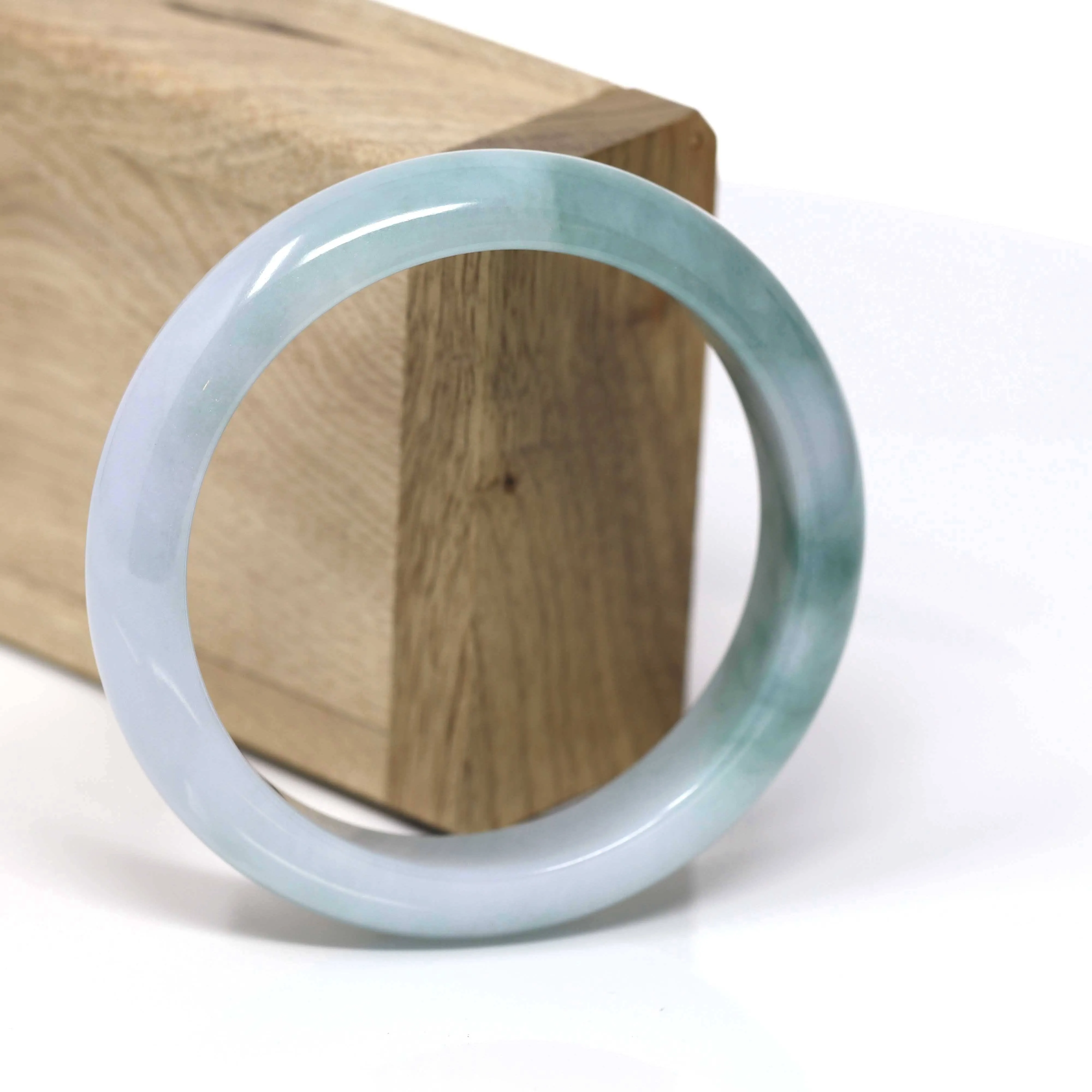Real Burmese Jadeite Jade Bangle Bracelet (  58.3 mm )#448