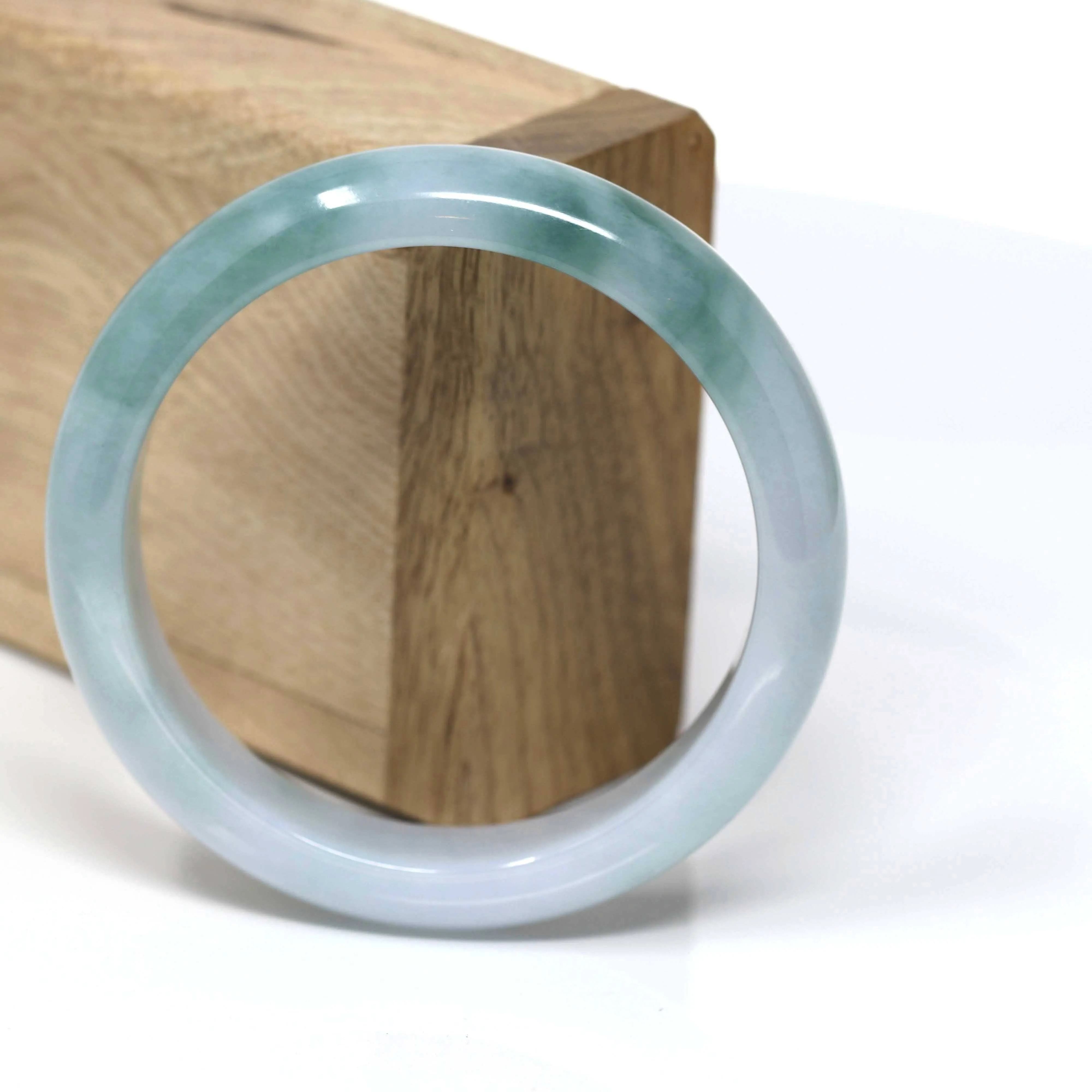 Real Burmese Jadeite Jade Bangle Bracelet (  58.3 mm )#448