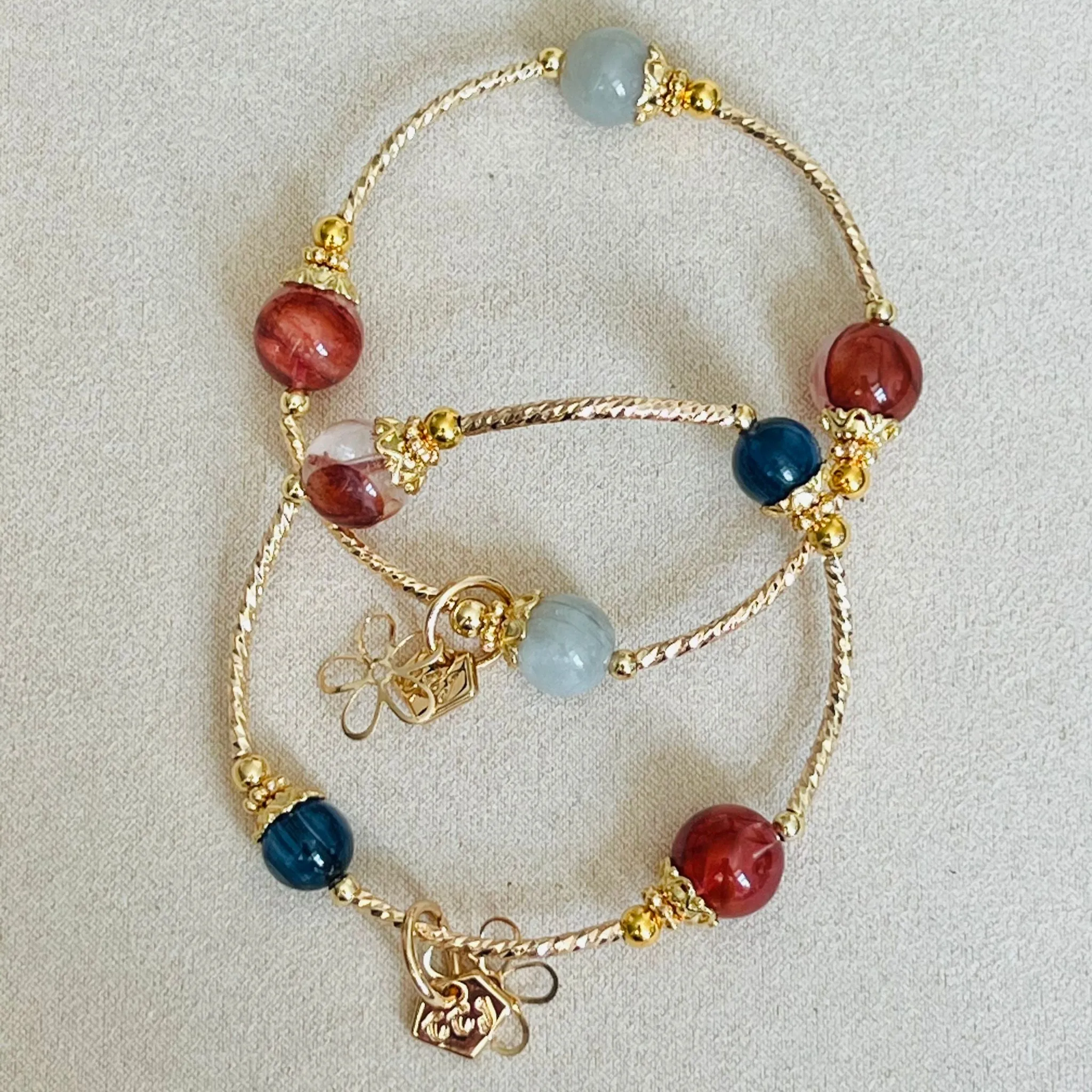 Red Hematoid & Jade La Grace Bracelet