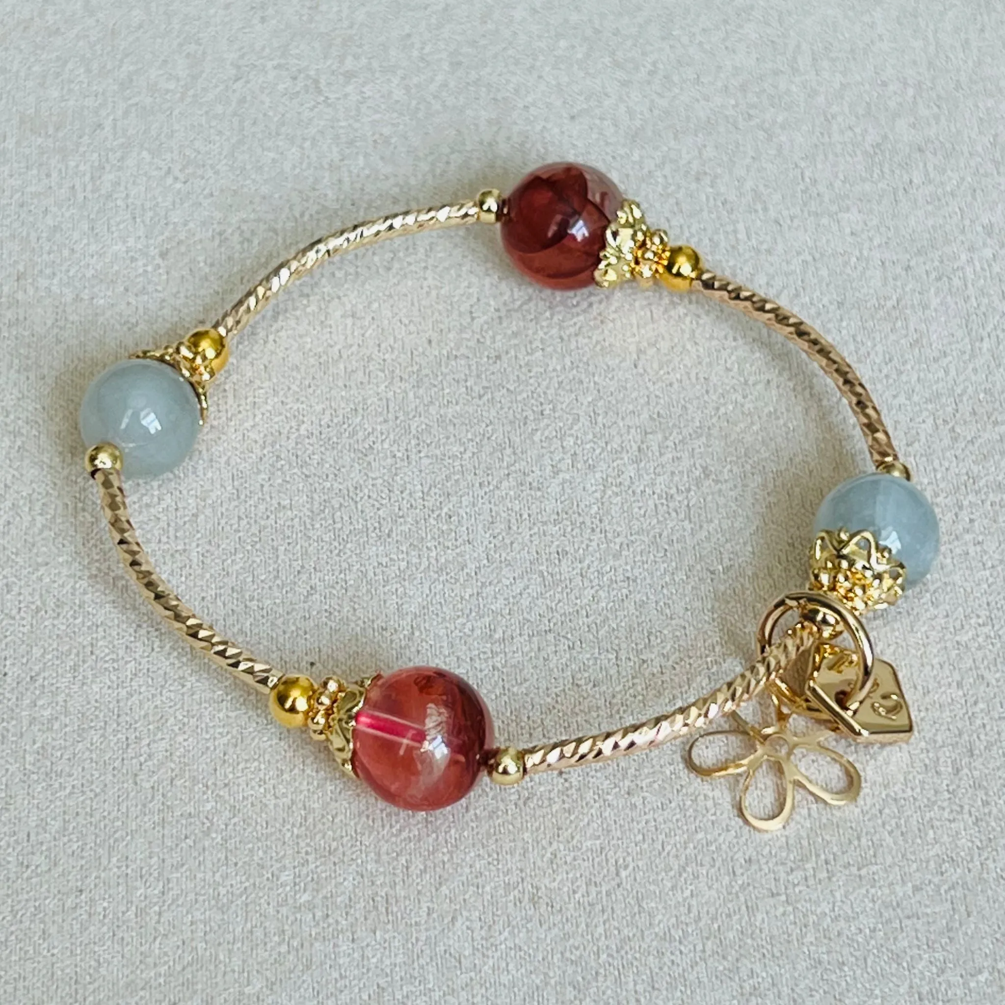 Red Hematoid & Jade La Grace Bracelet