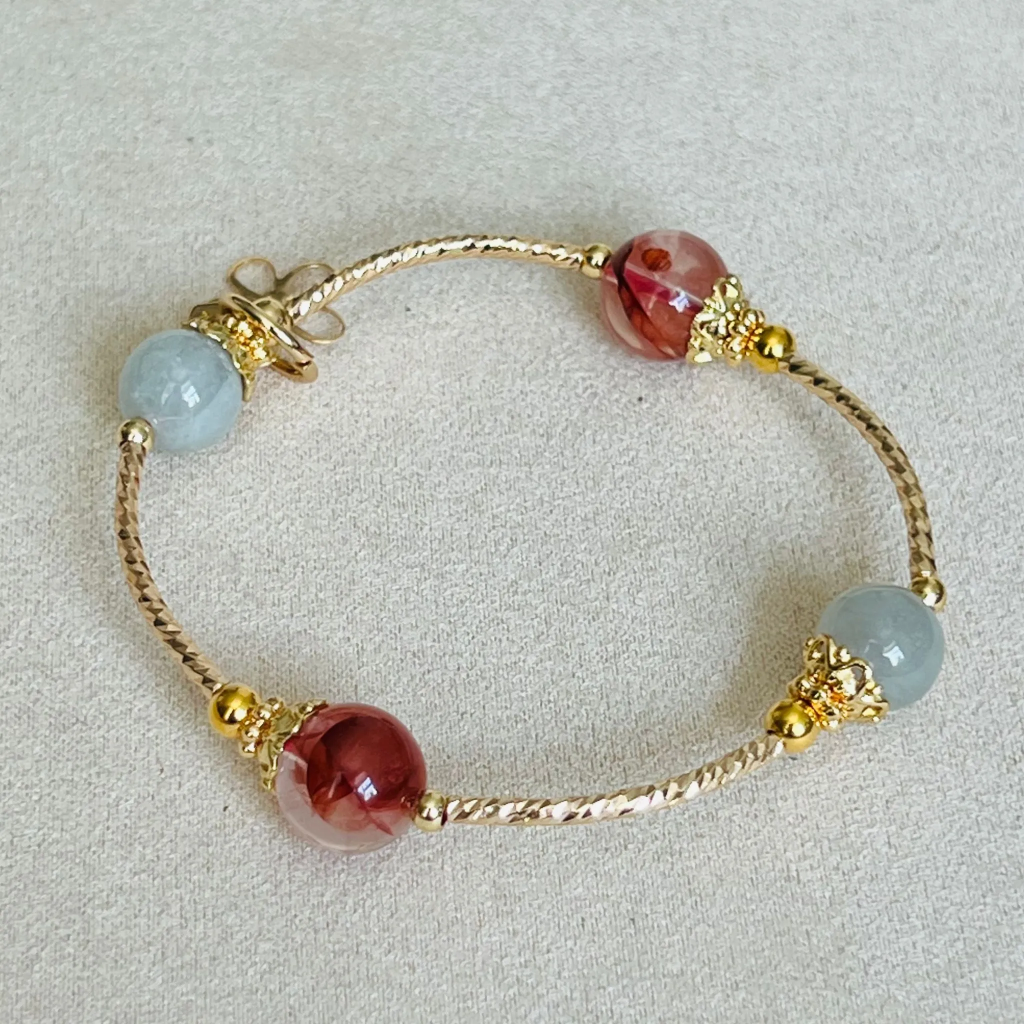 Red Hematoid & Jade La Grace Bracelet