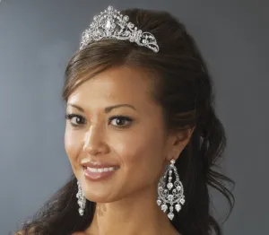 Regal Silver Wedding Crystal Tiara Bridal Comb