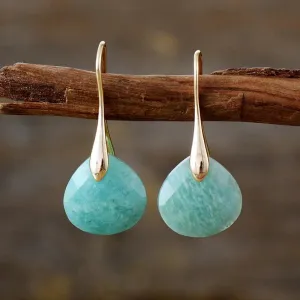 Ritzy Amazonite Stone Drop Earrings