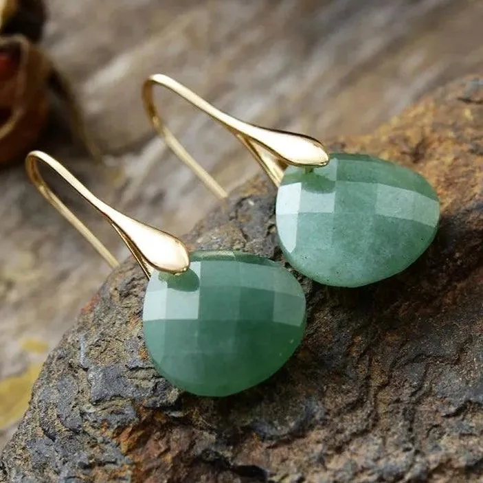 'Ritzy' Aventurine Stone Drop Earrings