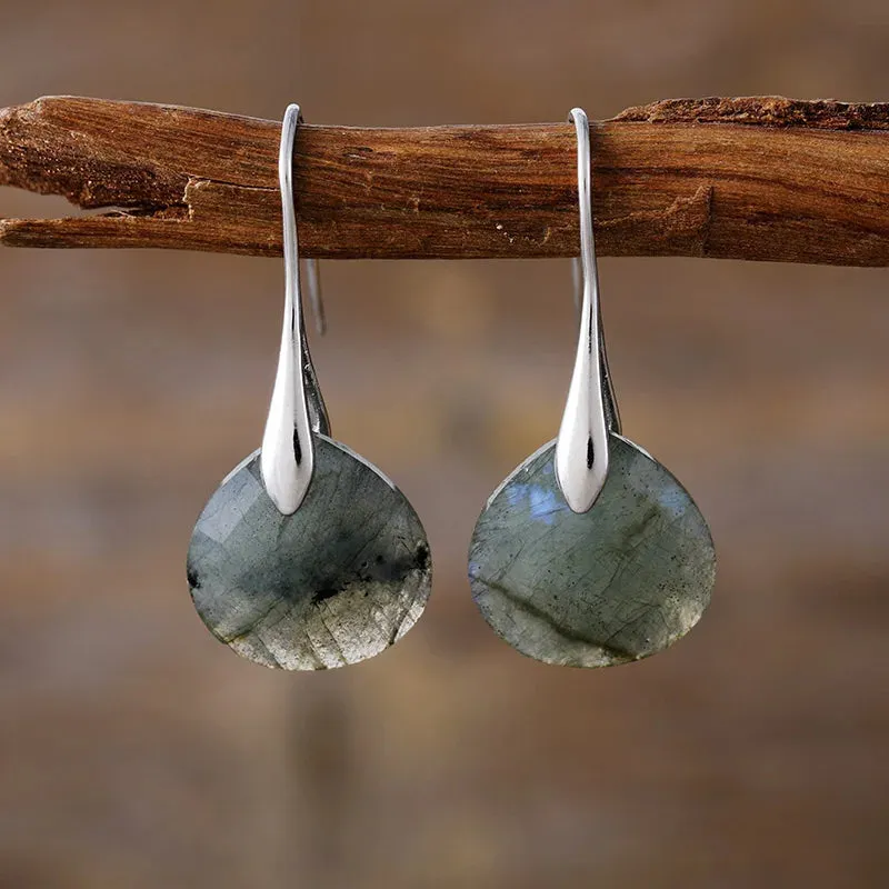 'Ritzy' Labradorite Silver Drop Earrings