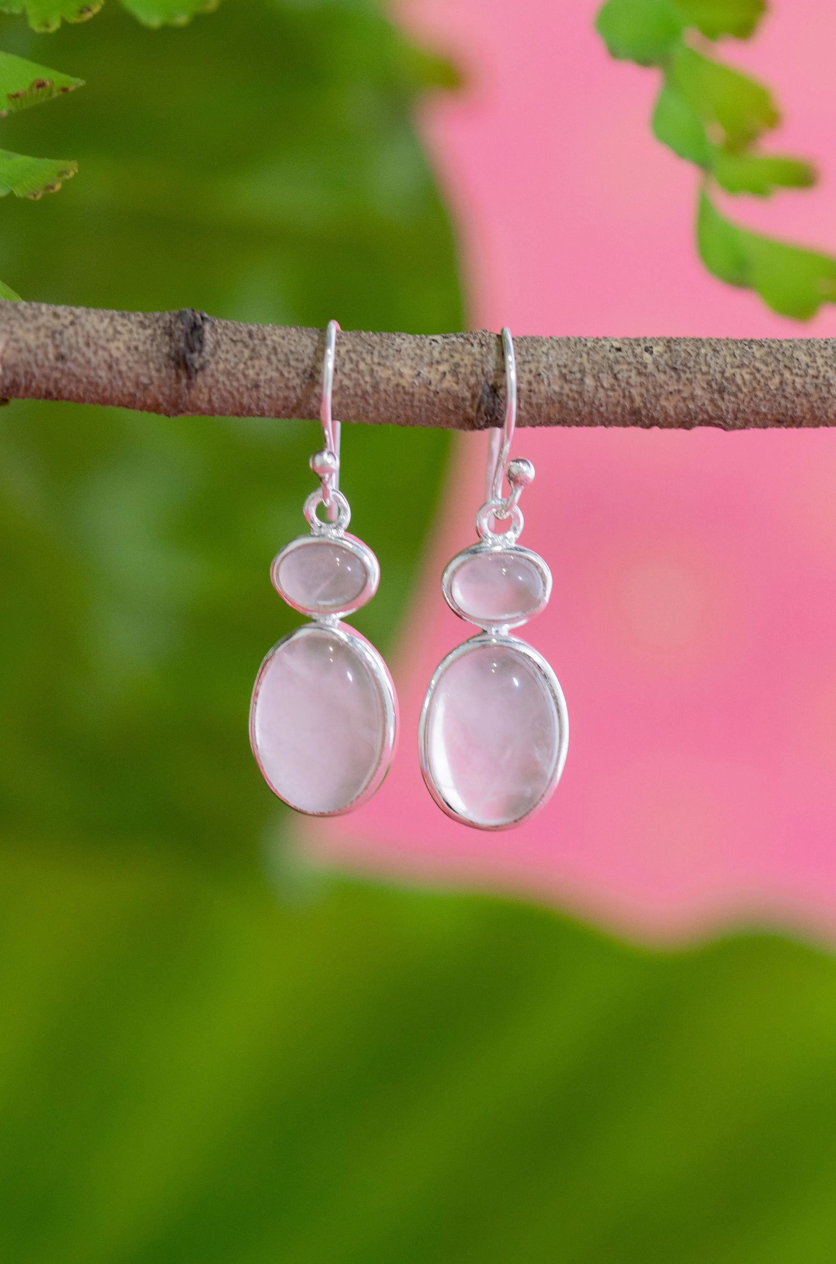 Rose Quartz Leni Earrings