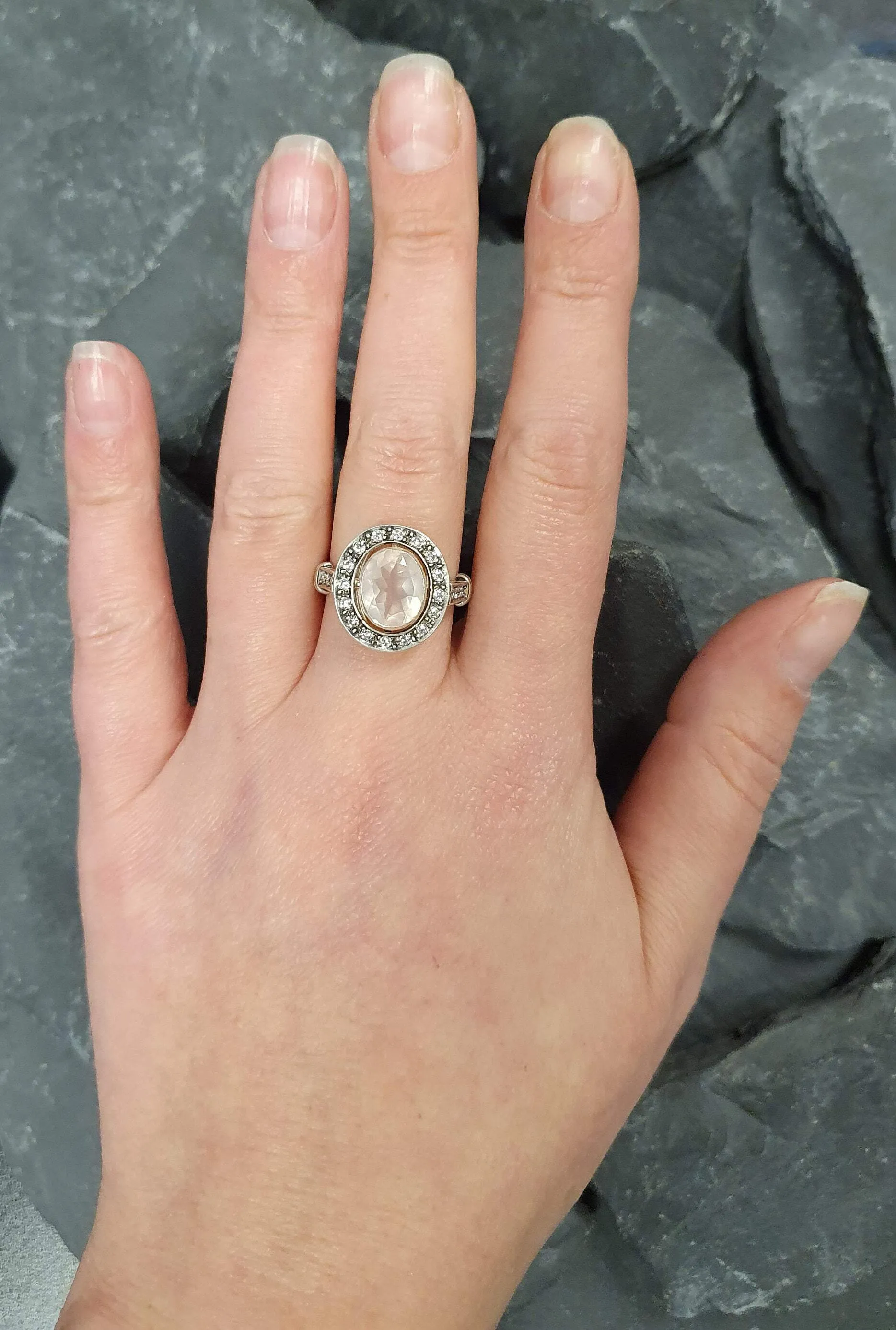 Rose Quartz Ring - Pink Victorian Ring - Statement Rose Quartz Ring