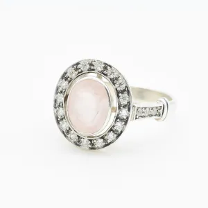 Rose Quartz Ring - Pink Victorian Ring - Statement Rose Quartz Ring