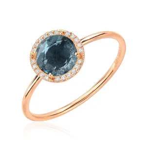 Rosie 6.0mm London Blue Topaz and Diamond Ring