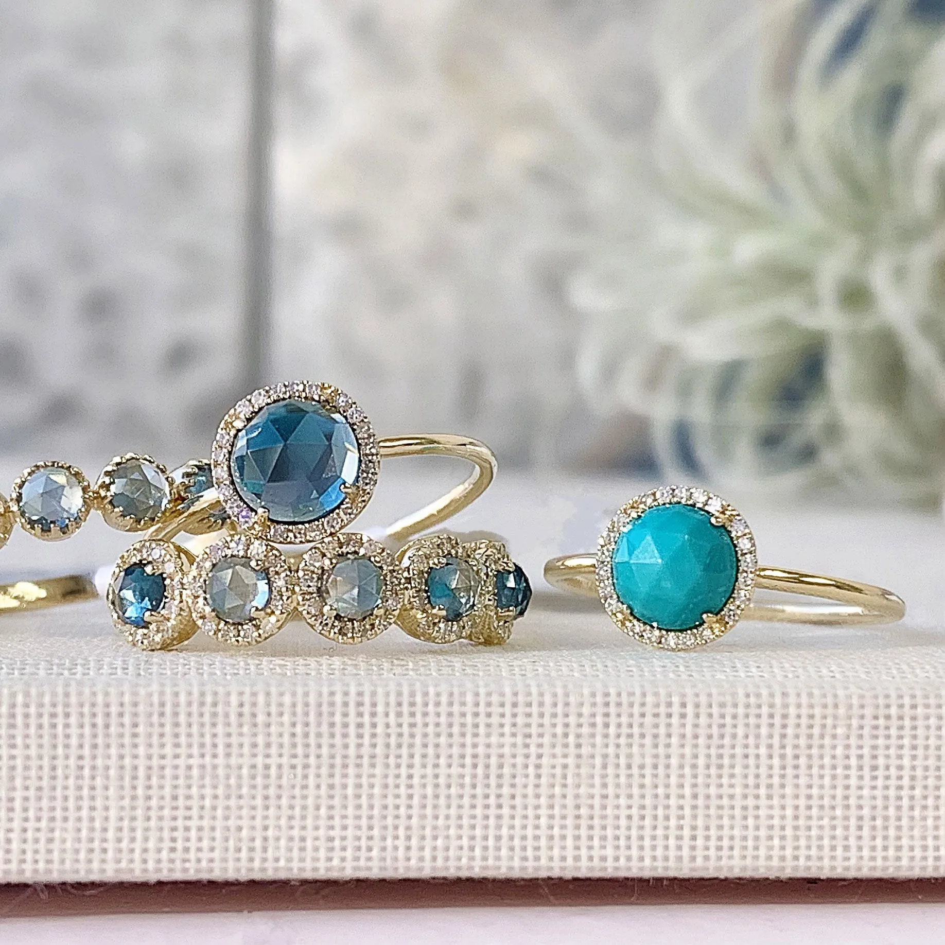 Rosie 6.0mm London Blue Topaz and Diamond Ring