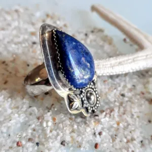 ROYAL BLUE - 925 FLOWER ARTISAN RING