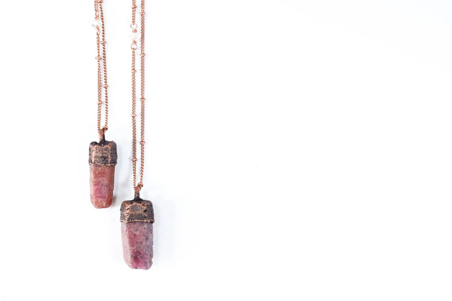 Ruby crystal necklace | Raw ruby necklace