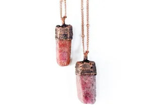 Ruby crystal necklace | Raw ruby necklace