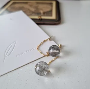 Ruchel Earrings / Black Rutilated Quartz