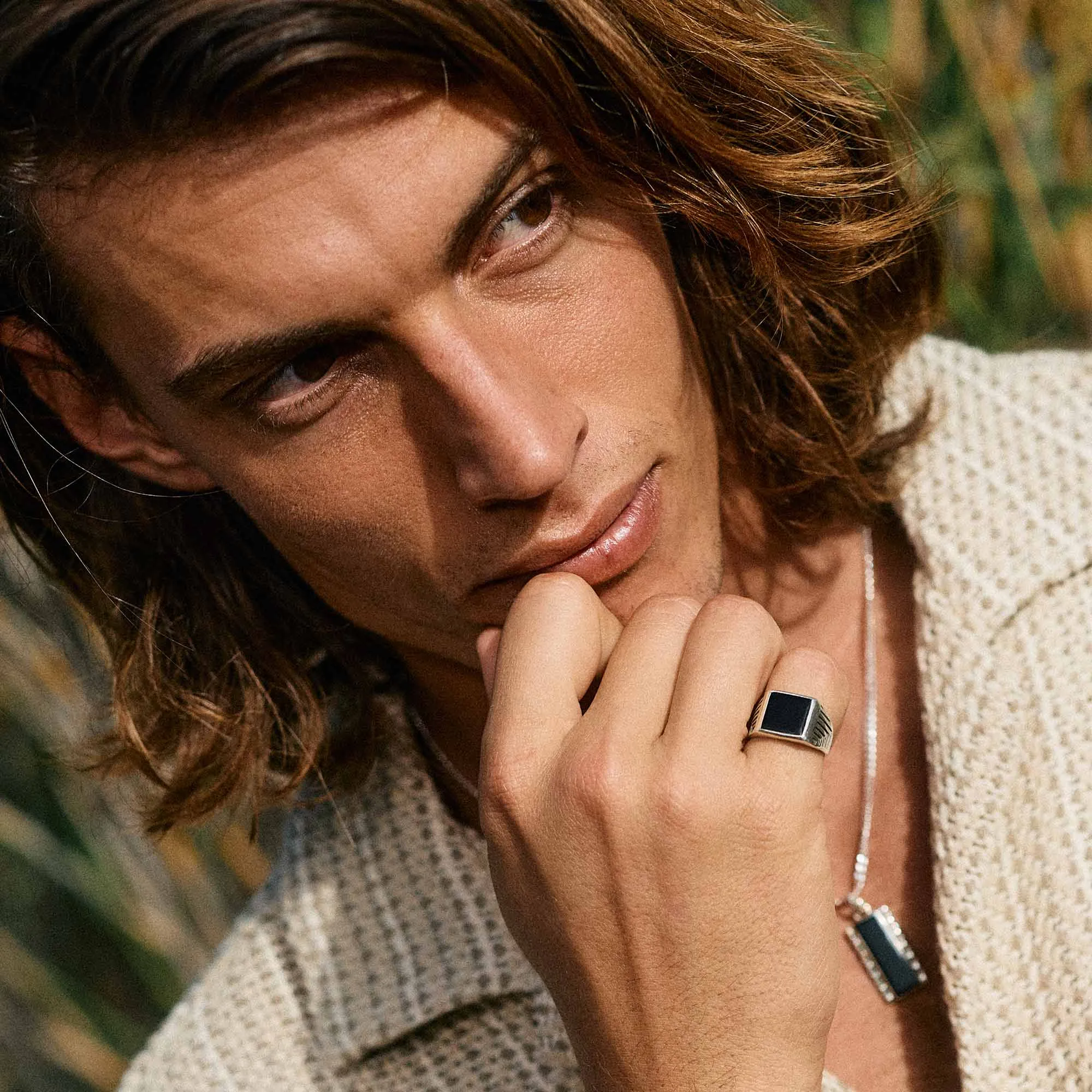 Sacred Universe Men's Signet Ring - Black Onyx