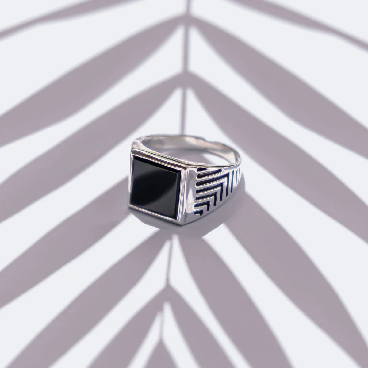 Sacred Universe Men's Signet Ring - Black Onyx