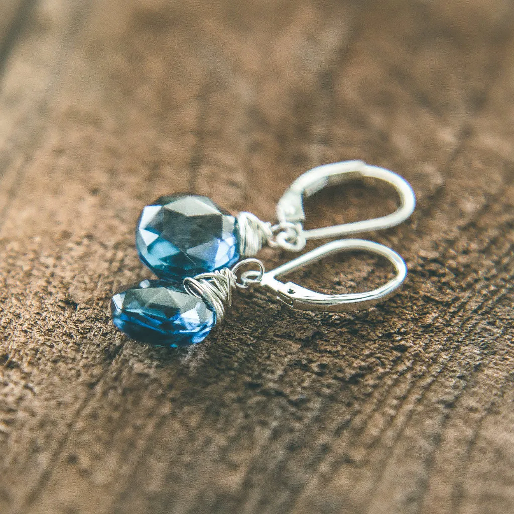 Shine Within: London Blue Quartz Crystal Earrings
