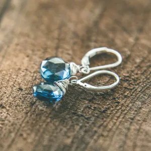 Shine Within: London Blue Quartz Crystal Earrings