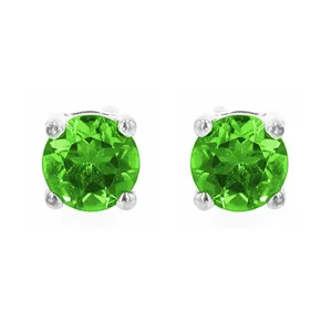 Silver Created-Emerald 5/8Ctw Earring