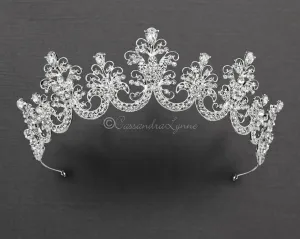 Silver Scalloped Bridal Crown