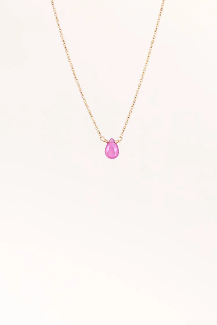 Single Stone Necklace - Ruby