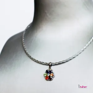 Small Flower of 7 Chakra Pendant