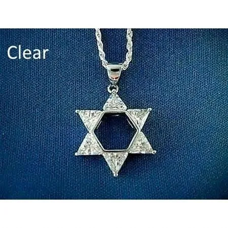 Star Of David Necklace Pendants Zirconia Stones