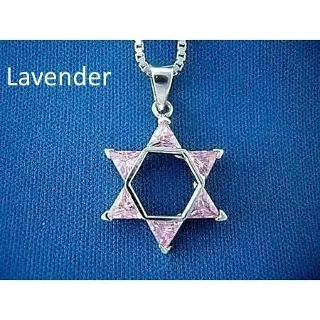 Star Of David Necklace Pendants Zirconia Stones