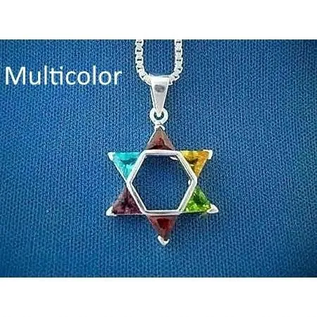 Star Of David Necklace Pendants Zirconia Stones