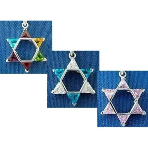 Star Of David Necklace Pendants Zirconia Stones