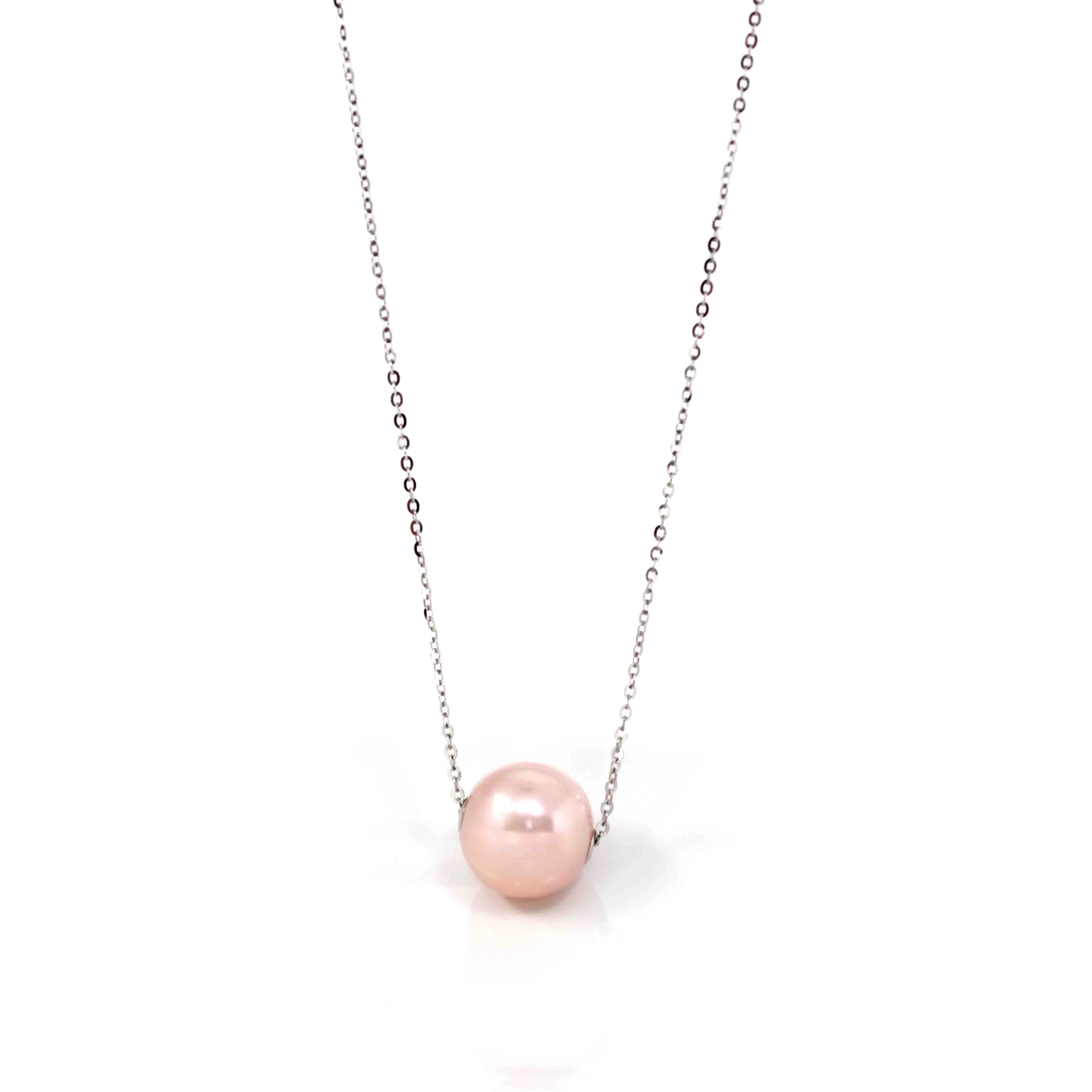 Sterling Silver Culture Pink River Pearl Necklace
