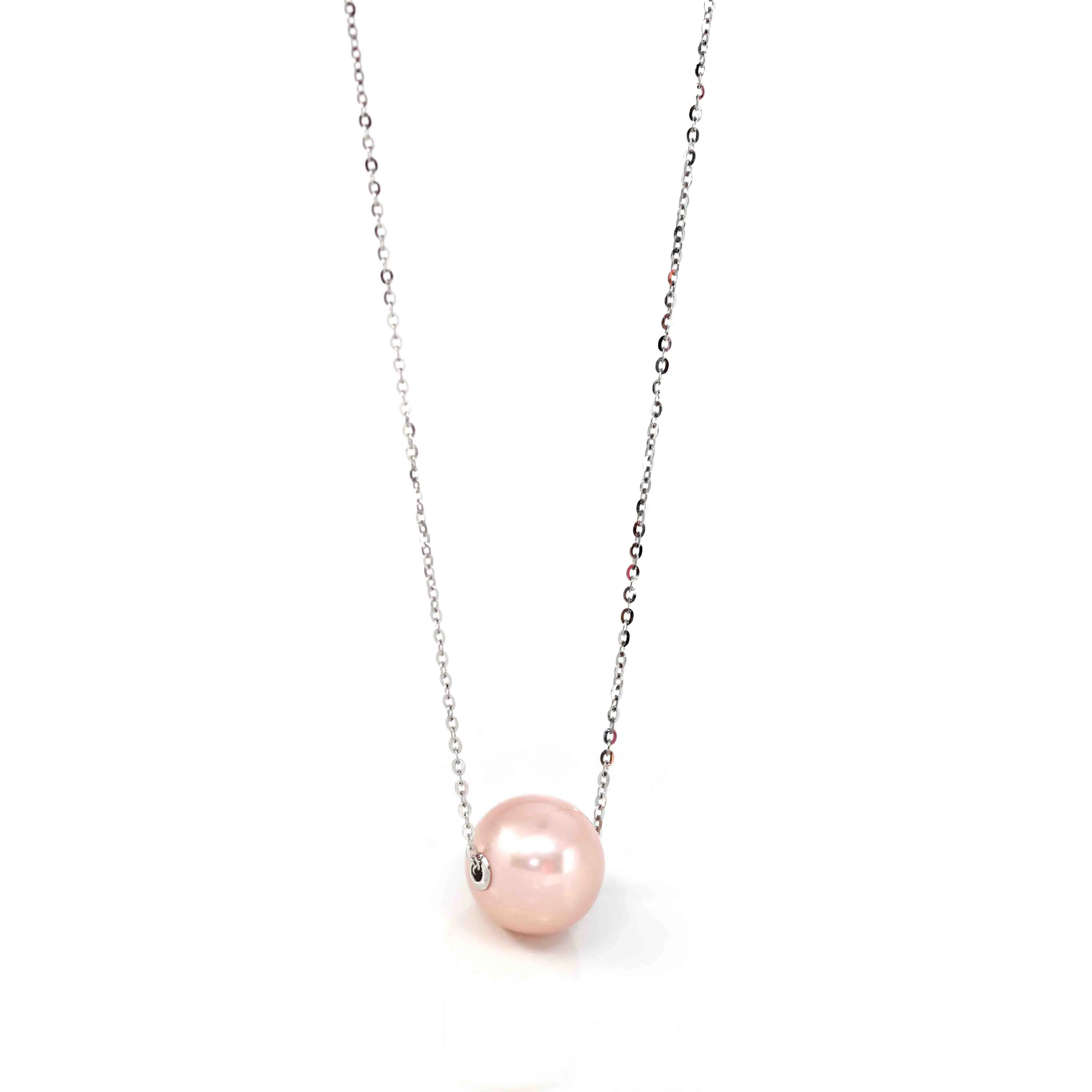 Sterling Silver Culture Pink River Pearl Necklace