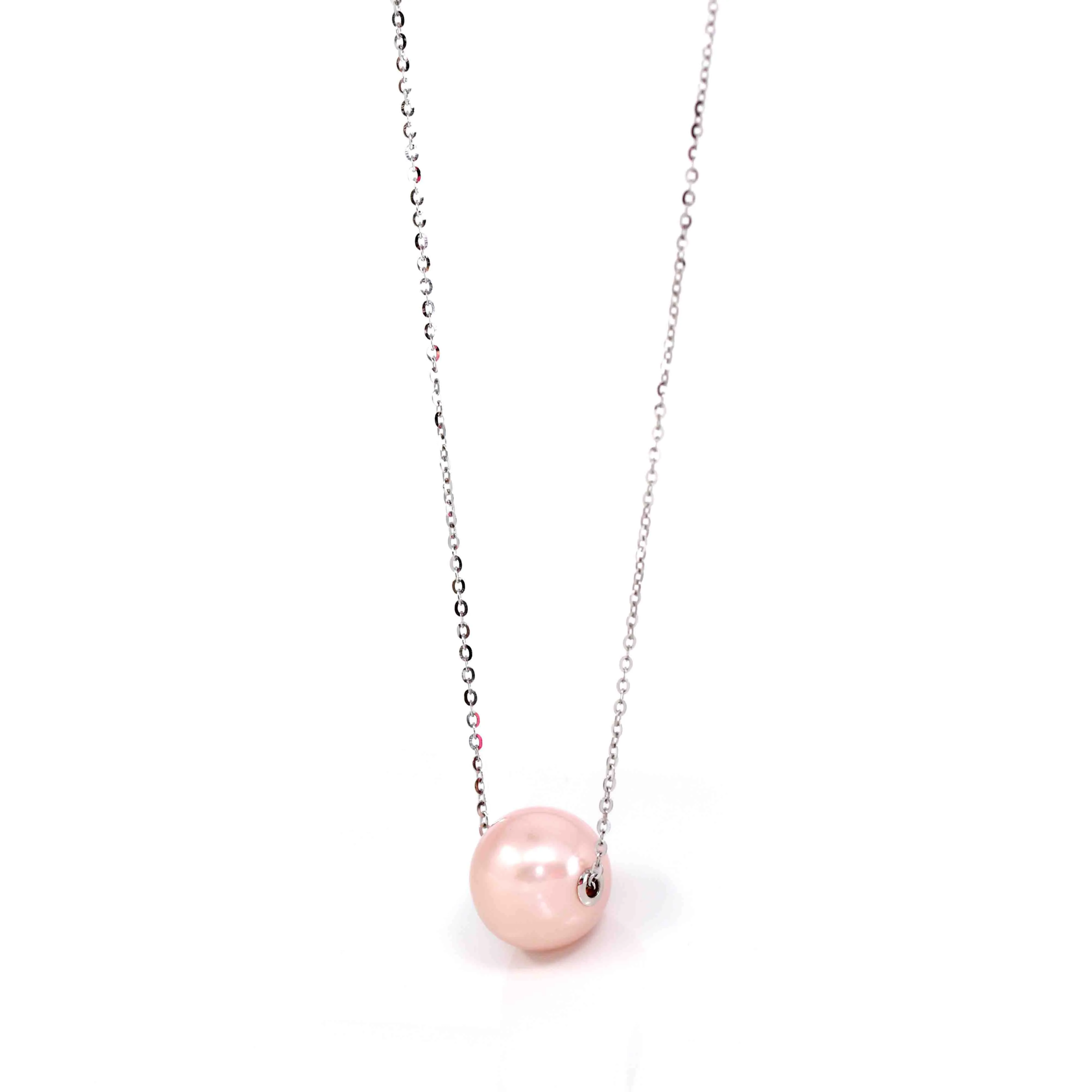 Sterling Silver Culture Pink River Pearl Necklace