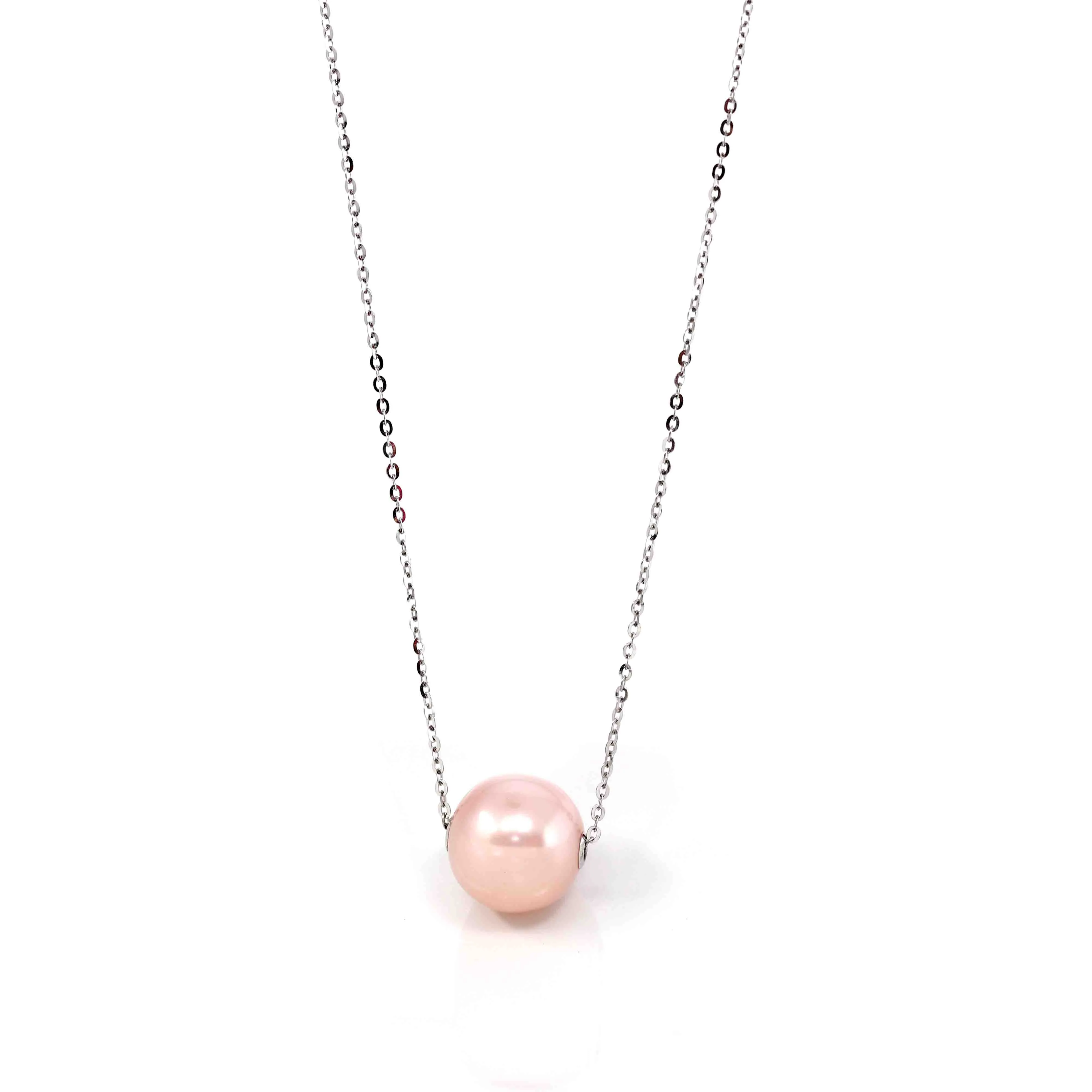 Sterling Silver Culture Pink River Pearl Necklace